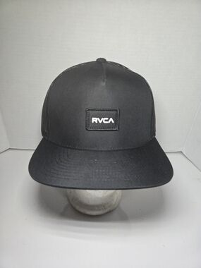 New RVCA Black Mesh Trucker Hat with Patch Logo
